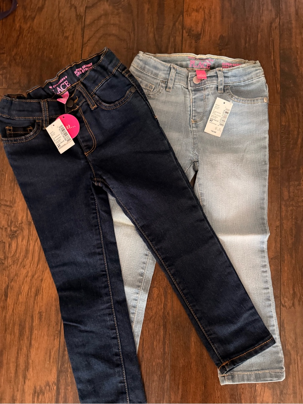Place Girls' Skinny Jeans Duo - Dark Indigo & Light Blue